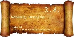 Konkoly Arnolda névjegykártya